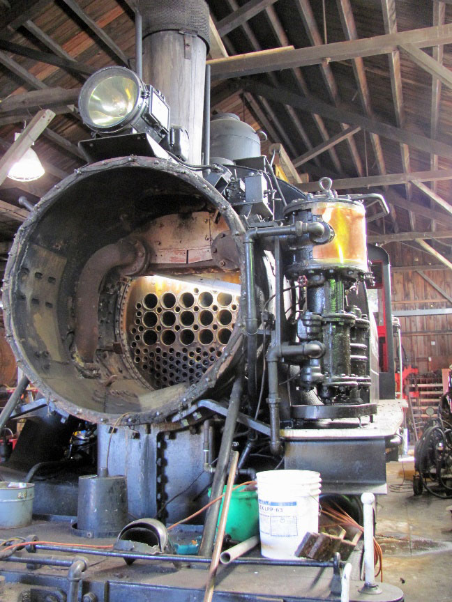 1929 Baldwin Locomotive under repair at Port Alberni, B.C.