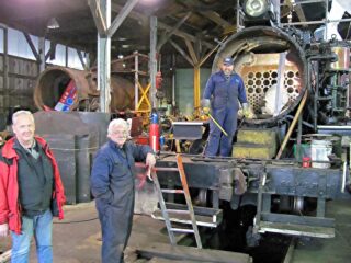 (Left to right) Barry Dobrensky and Mike "Rocky" Roxburgh, along with a W.V.I.I.H.S. member