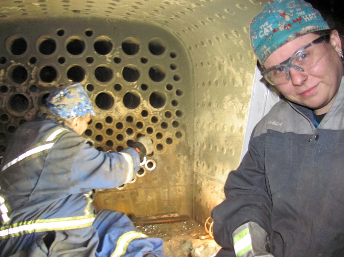 Sister Sarah Smith on the right with Brother Brent Pennington in the background.