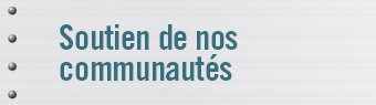 Soutien de nos communautés